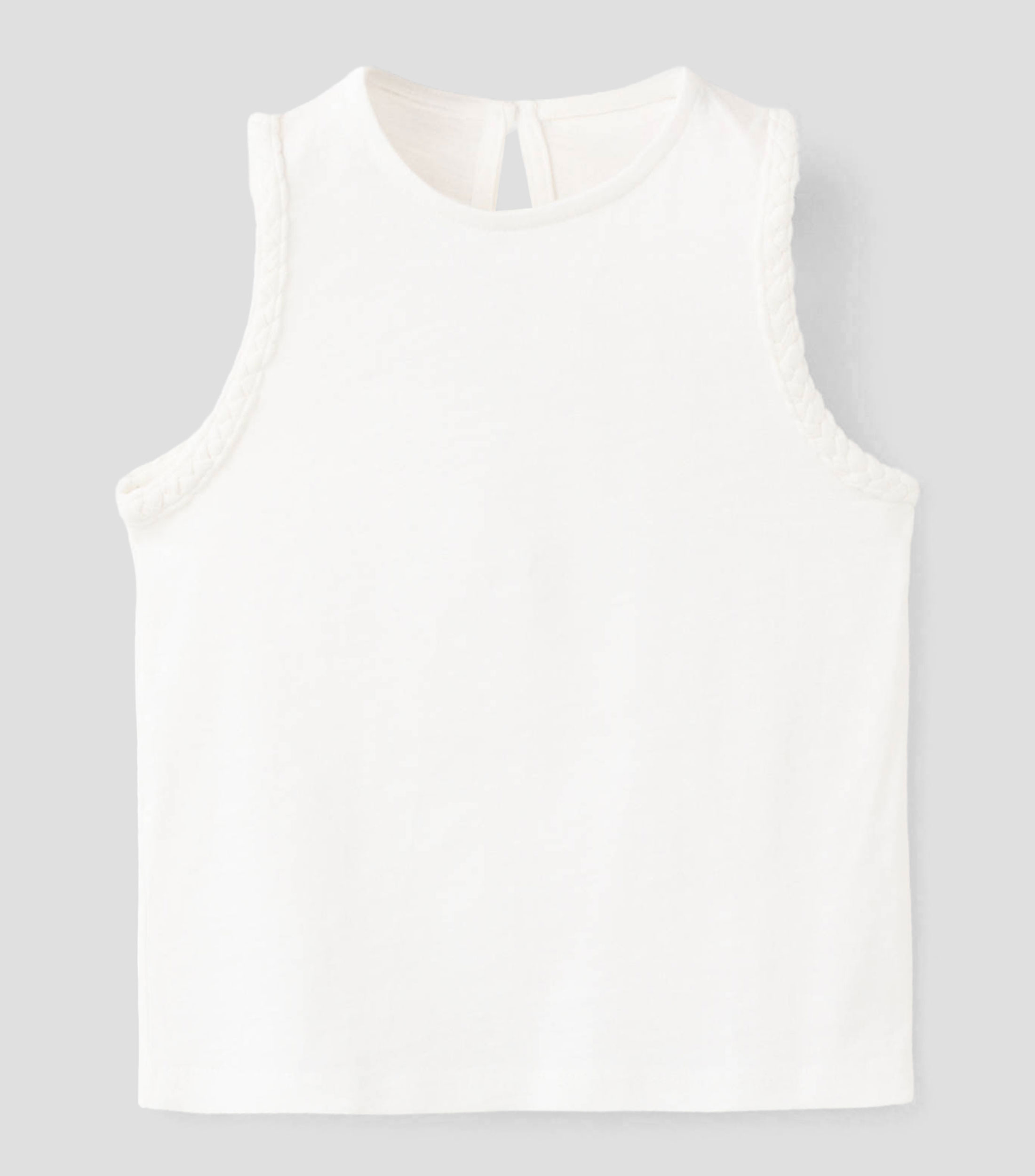 Playera cuello redondo sin mangas lisa Niña